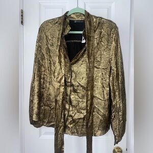 NWT New York & Co Tie Neck Blouse